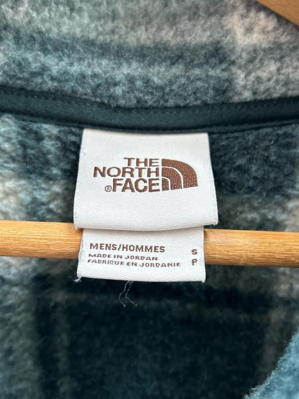 The North Face Plaid 1/2 Zip Fleece Pullover Green Men’s Small